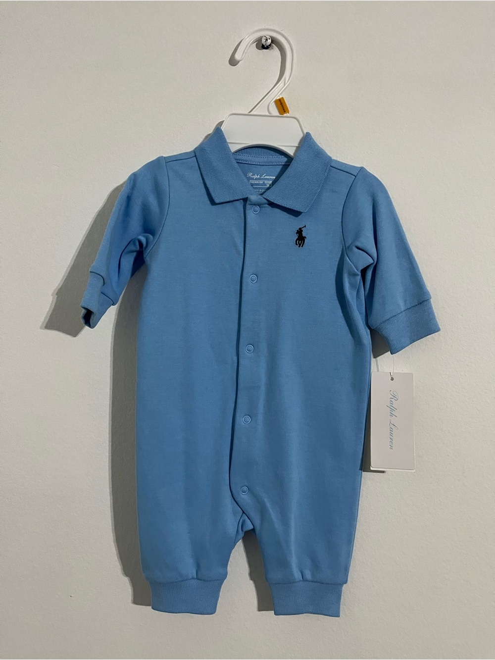 Polo by Ralph Lauren Light Blue Baby Polo One-Piece